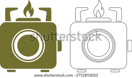 Tiny portable burner silhouettes green