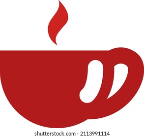 Tiny red coffee cup, illustration, vector on a white background.