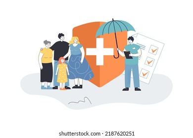 Tiny scientists analyzing DNA flat vector illustration. Doctors researching human genome. Laboratory, research, genetic modification concept for banner, website design or landing web page