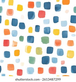 Tiny, simple, and colorful square pattern grunge lines ikat pattern, square  seamless pattern, Vector illustration background for print the paper.