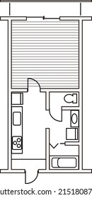 Tiny single-room flats for rent. japanese room layout.