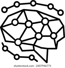 diminutas masas esféricas de tejido cerebral cultivadas a partir del concepto de células madre diseño de icono de línea vectorial, modelado predictivo o símbolo de control adaptativo, signo de inteligencia artificial, ilustración de circuito neural