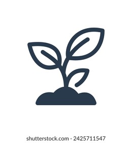 Tiny Sprout Growth in Spring Vector Icon Illustration