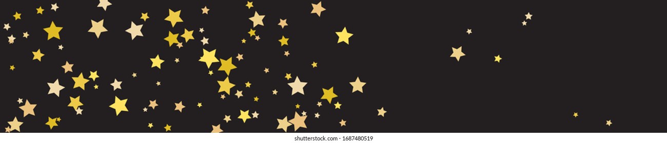 Tiny Stars Background. Golden Confetti Anniversary. Gold Sparkling Anniversary. Celebration Background. Yellow Starry Cosmos. Glitter Poster. Summer Background. Party Isolated.