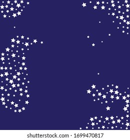 Tiny Stars Festive. White Confetti Poster. Sliver Sparkling Modern. Celebration Card. Twinkling Starry Anniversary. Glitter Invitation. Summer Greeting. Party Gift.