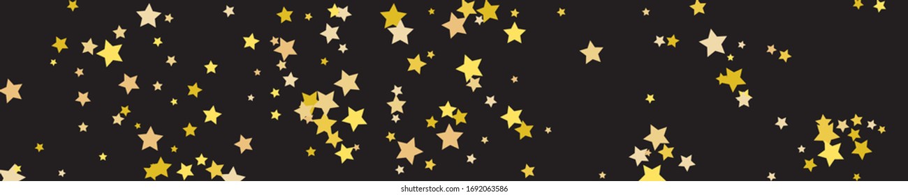 Tiny Stars Greeting. Golden Confetti Gift. Yellow Sparkling Banner. Celebration Sky. Gold Starry Sky. Glitter Background. Summer Card. Party Wallpaper.
