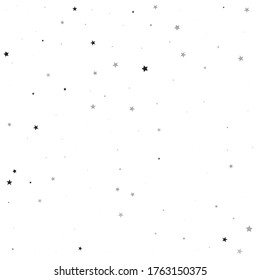 Tiny Stars Holiday. Gray Confetti Space. Black Falling Design. Celebration Gift. Glitter Background. Sparkling Background. Texture Invitation. Universe Space.