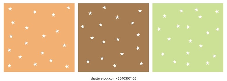Tiny Stars Seamless Vector Patterns. Hand Drawn Simple Textile, Wrapping Paper. Starry Print for Fabric, Infantile Style Galaxy Design. Little Stars design. Vector Illustration . EPS 10 . 