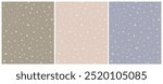 Tiny Stars Seamless Vector Patterns.Irregular Hand Drawn Simple Starry Print for Fabric,Textile,Wrapping Paper. Infantile Style Galaxy Design.Little Stars Isolated on a Green, Blue and Light Pink.RGB.