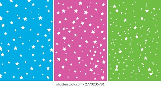 Tiny Stars Seamless Vector Patterns.Irregular Hand Drawn Simple Starry Print for Fabric,Textile,Wrapping Paper. Little Stars design. Infantile Style Galaxy Design.