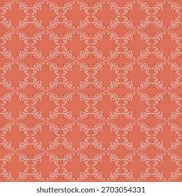 Pequeñas flores estilizadas dispuestas en una estructura de celosía ornamentada. Patrón de Vector inconsútil conveniente para el Fondo de pantalla de la tela y los proyectos decorativos.