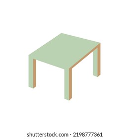 Tiny table vector. Table icon. Green table. Coffee table. Furniture. Home decoration. illustration isolated on white background.