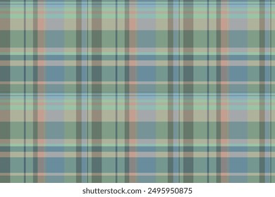 Tiny textile plaid texture, printout tartan pattern fabric. Aesthetic seamless check vector background in pastel and cyan colors palette.