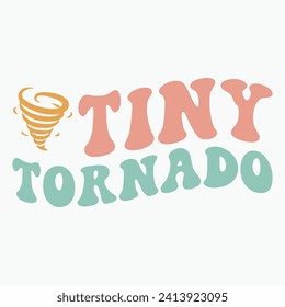 Tiny Tornado Retro-T-Shirt-Design, Vektorgrafik