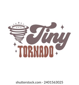 Tiny tornado, Retro Toddler Funny Kids Illustration for Print