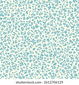 Tiny turquoise floral spots on a white background, tiny flower seamless pattern vector illustration, doodle summer, kids and baby designs for print fabric.