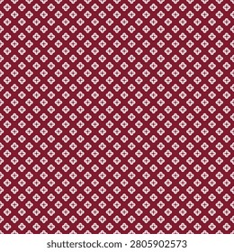 Tiny White Flower Seamless Pattern on Burgundy Background Minimal Botanical Floral Textile Design