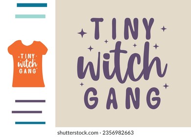 Tiny witch t shirt design or kids Halloween 