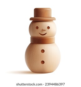 Tiny wooden Christmas snowman for decoration