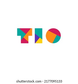 TIO three 3 letter logo combination alphabet vector creative company icon design template modern full color