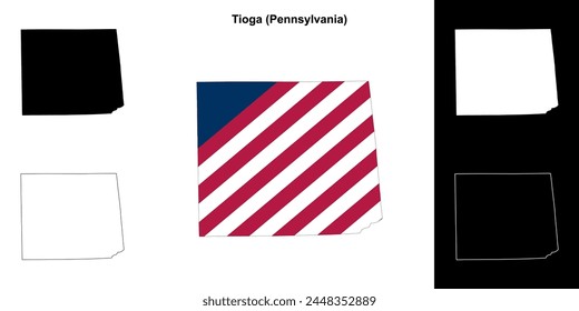 Tioga County (Pennsylvania) outline map set
