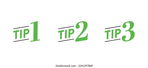 Tip 1, Tip 2, Tip 3, Number, Number Text, Advisement, Advisor Tip, Vector Text, Vector Illustration Background