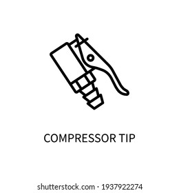 Tip of the air compressor. Equipment for inflating a car tire. Wheel repair business. Vector sign in a simple style isolated on a white background. 64x64 pixel.