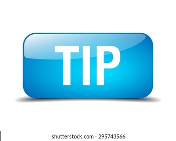 tip blue square 3d realistic isolated web button