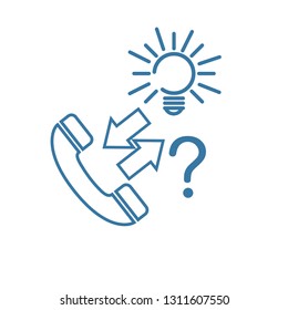 Tip, hint. Vector linear icon, white background.