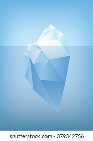 tip of the iceberg illustration -low poly /polygon graphic