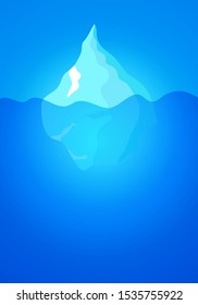 Tip of the iceberg, vector art illustration.