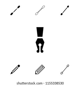 Tip icon. collection of 7 tip filled and outline icons such as cotton buds, pencil. editable tip icons for web and mobile.