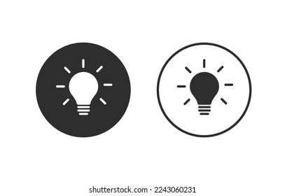 Tipp-Idee Hinweisen Symbol Vektorbild Piktogramm, Glühbirne einfache Form Silhouette grafische Illustration-Etikett, Hilfeleistung Etikett schwarz weiß isolierte Linie Umriss dünne Linie Design Kunst