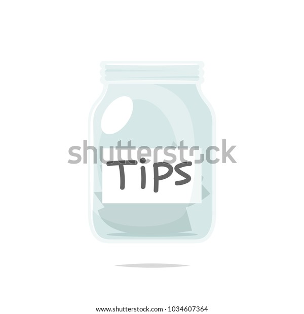 Tip jar cartoon vector\
isolated