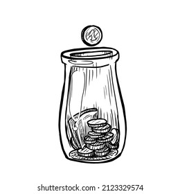 Tip jar vector illustration on white background