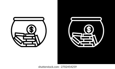 Tip Jar White Icon Set Design