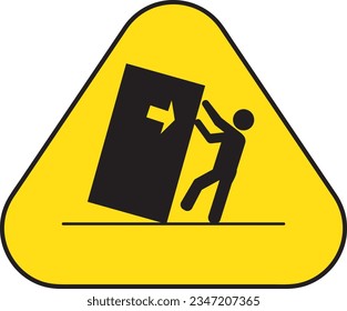 Tip - over hazard industrial warning sign vector, tip - over hazard icon vector eps