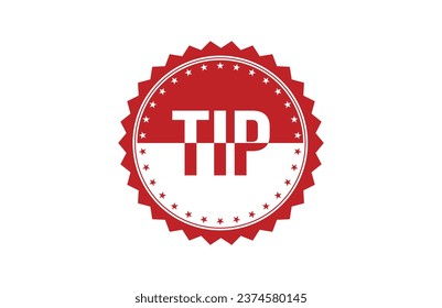 Tip red ribbon label banner. Open available now sign or Tip tag.