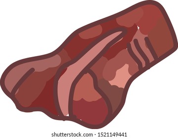 Punta asada, ilustración, vector sobre fondo blanco.