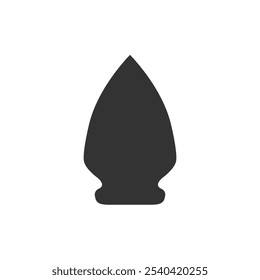 The tip of the spear is matte, black, a combat symbol of special forces, reconnaissance, paratroopers, marines, an army symbol icon.