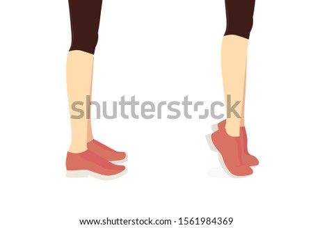 Tip Toe exercise. Workout diagram about Calves reduction for slim leg. Stock photo © 