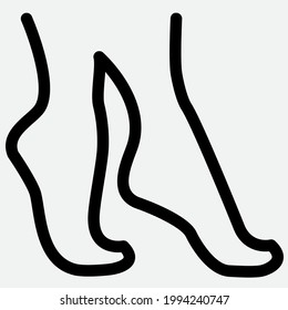 Tip Toe Feet Outline Icon Vector Format 