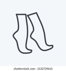 Tip Toe Icon in trendy line style isolated on soft blue background