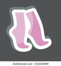 Tip Toe Sticker in trendy isolated on black background