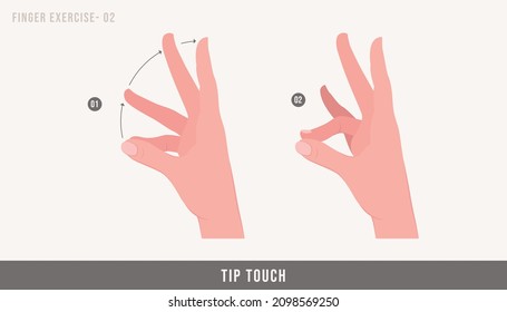 TIP TOUCH, wrist and finger stretching exercises.