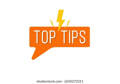 Tip and trick banner with quick advice icon light bulb help idea solution suggestion guide shortcut bubble word expert template motivation creative website business blog badge popup useful information