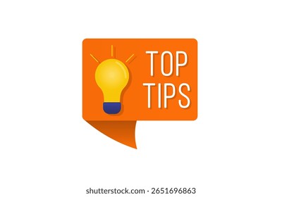 Banner de dicas e truques com ícone de conselho rápido lâmpada de luz ajuda ideia sugestão de solução guia de atalho bolha palavra especialista modelo motivação site criativo blog blog badge pop-up informações úteis
