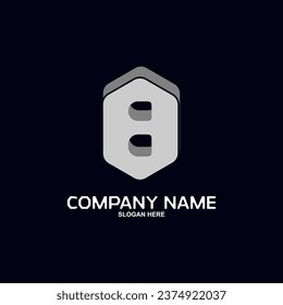 Tipe logo vektor mewah dengan template kartu nama. Logo huruf B premium dengan desain unik. Identitas perusahaan yang elegan.