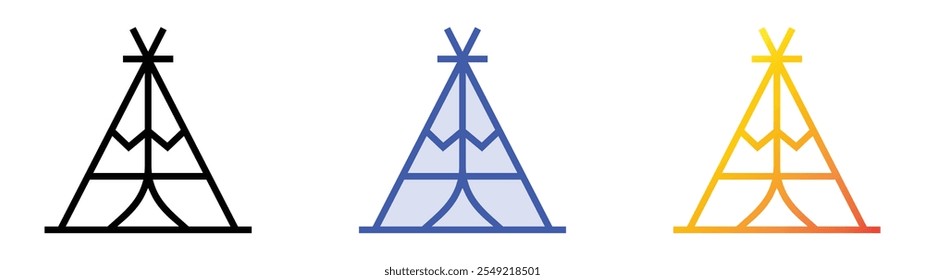 icono de tipi. Lineal, relleno azul y diseño de estilo degradado aislado sobre fondo blanco