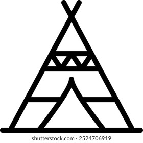 tipi line icon illustration vector